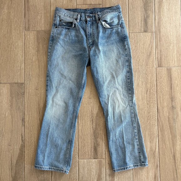 Levi's 517 Cropped Boot Cut Jeans Women's 28 Blue Denim Orange Tab Western Boho - Picture 2 of 14